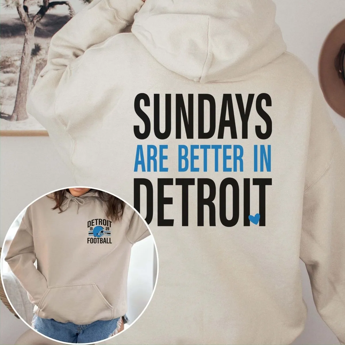 Sundays Are Better In Detroit Graphic Hoodie