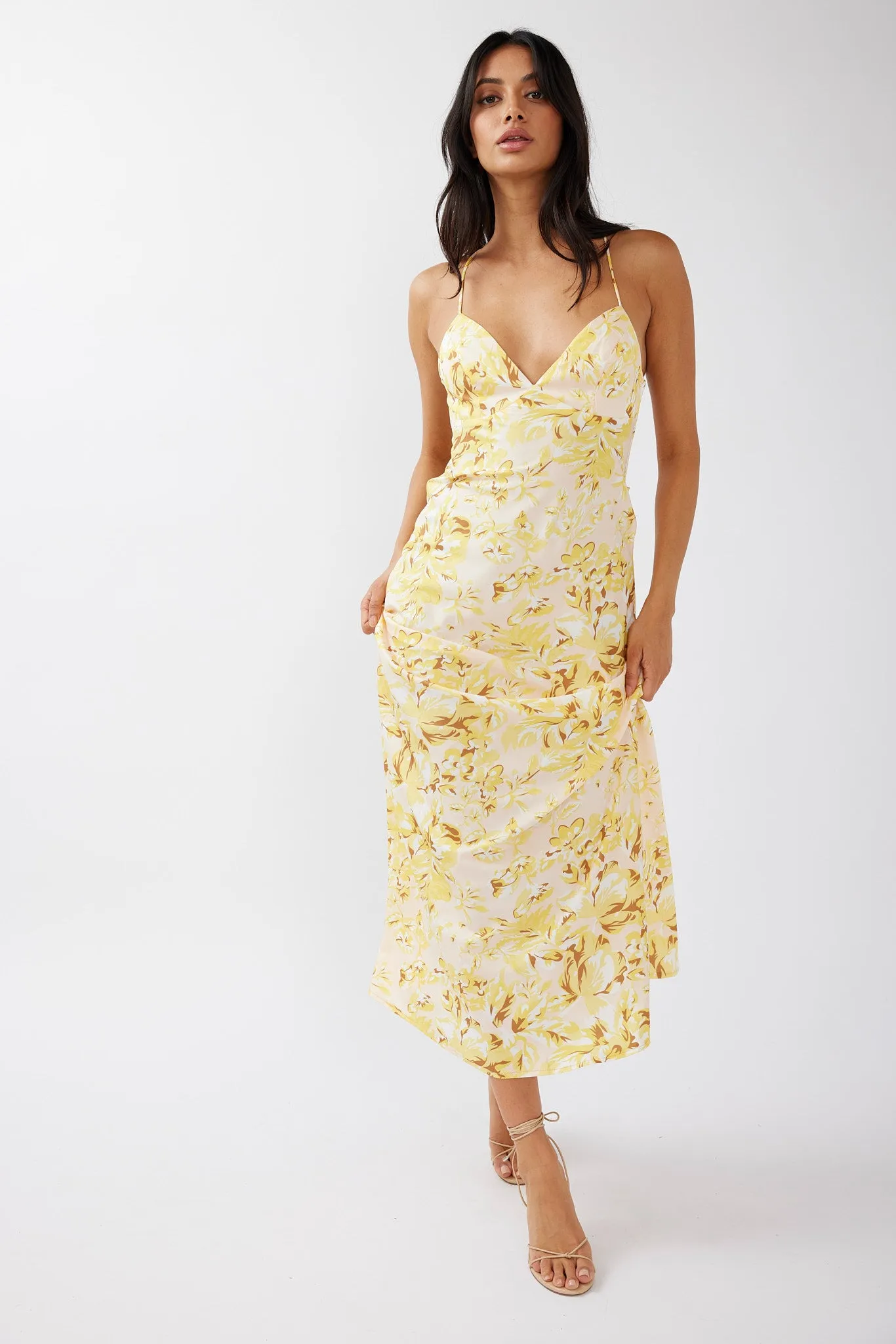 True Divine Strappy Back Maxi Dress Floral Sun