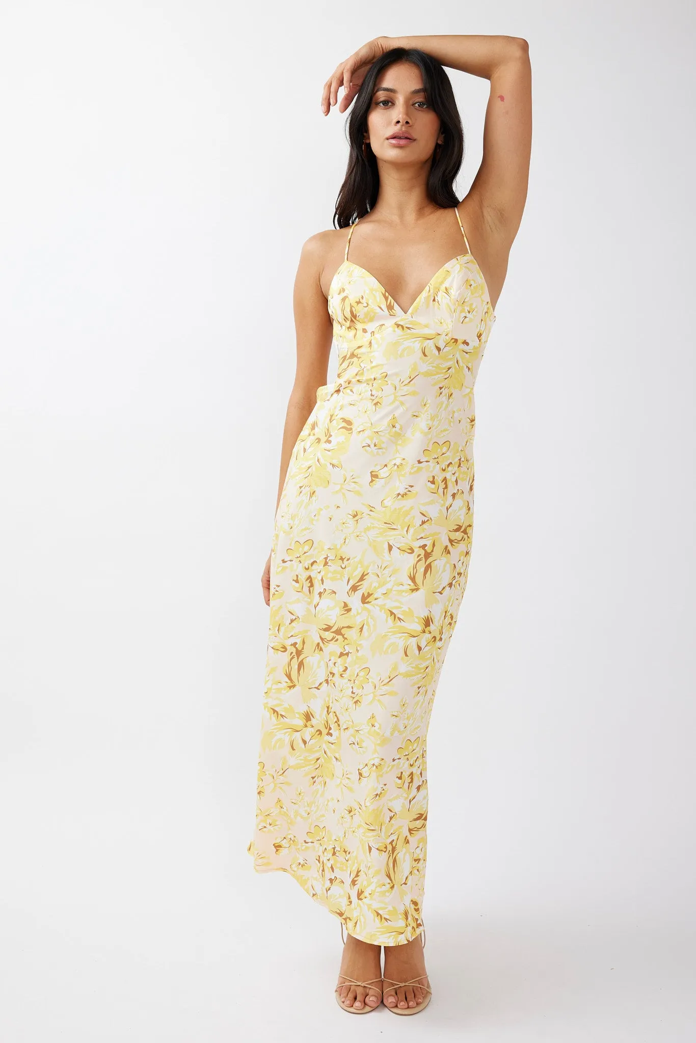 True Divine Strappy Back Maxi Dress Floral Sun