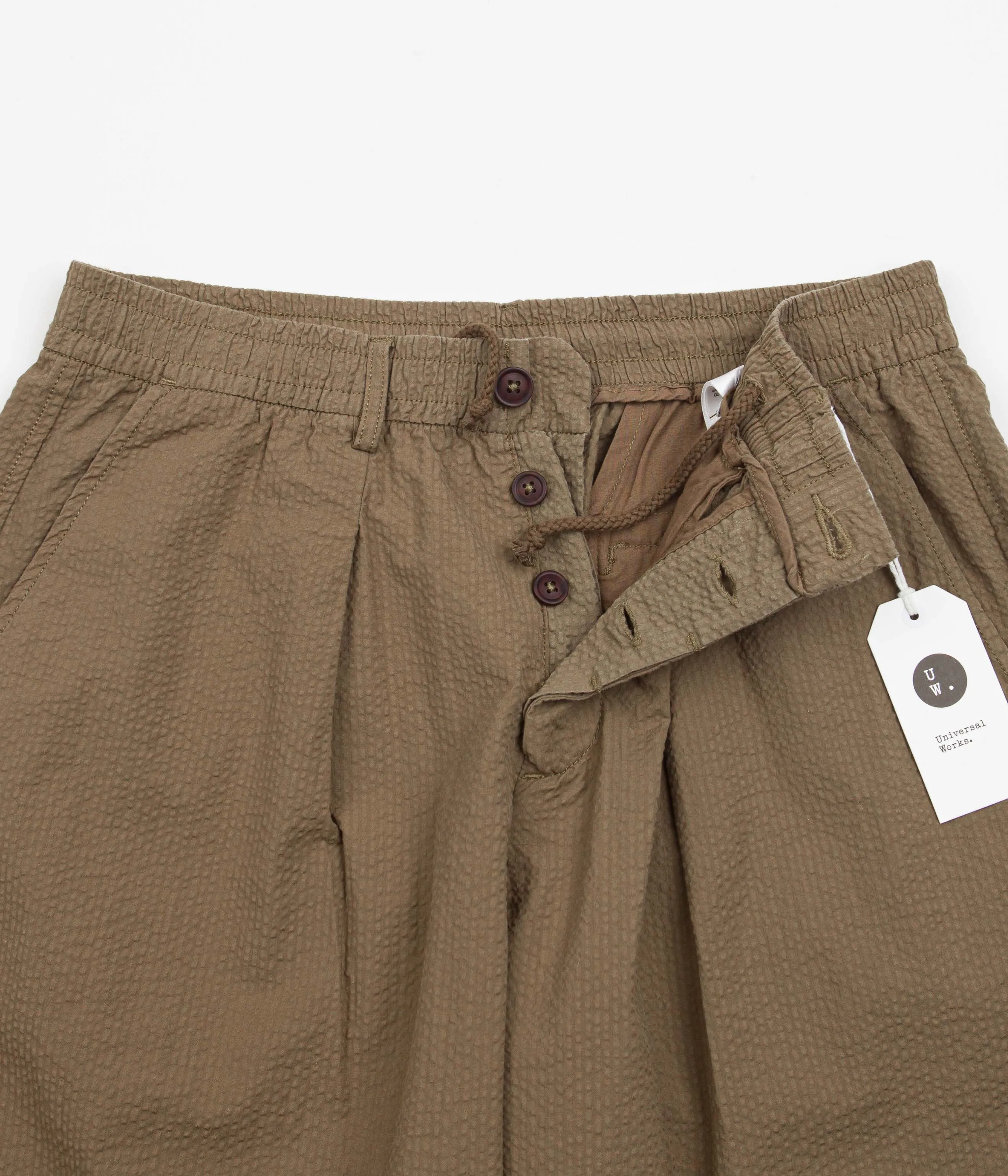 Universal Works Pleated Track Pants - Olive