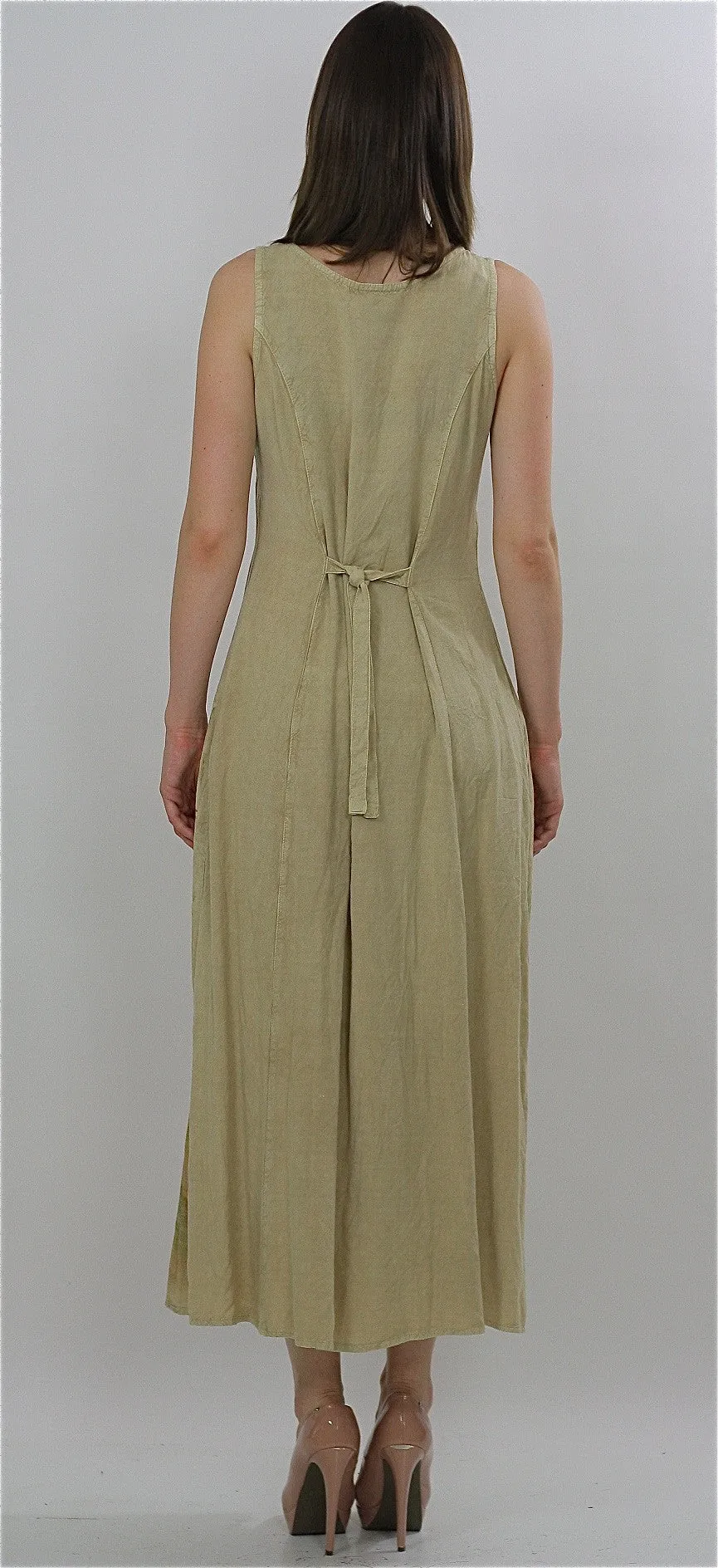 Vintage 90s Tropical Beige boho maxi sun dress