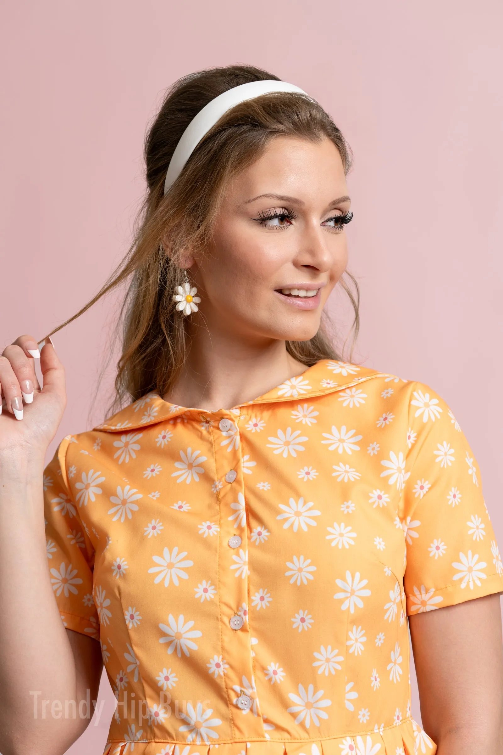 Vintage Dress style, 50s style dress, Yellow Floral Dress, Retro Dress, Yellow Sun Dress, Rockabilly Dress, Sailor Dress, Pin Up Dress
